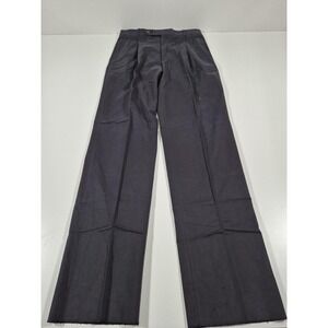 Asher Reserve Dress Pants Mens 32x36 Blue Cotton Pleated Straight Unhemmed NWT